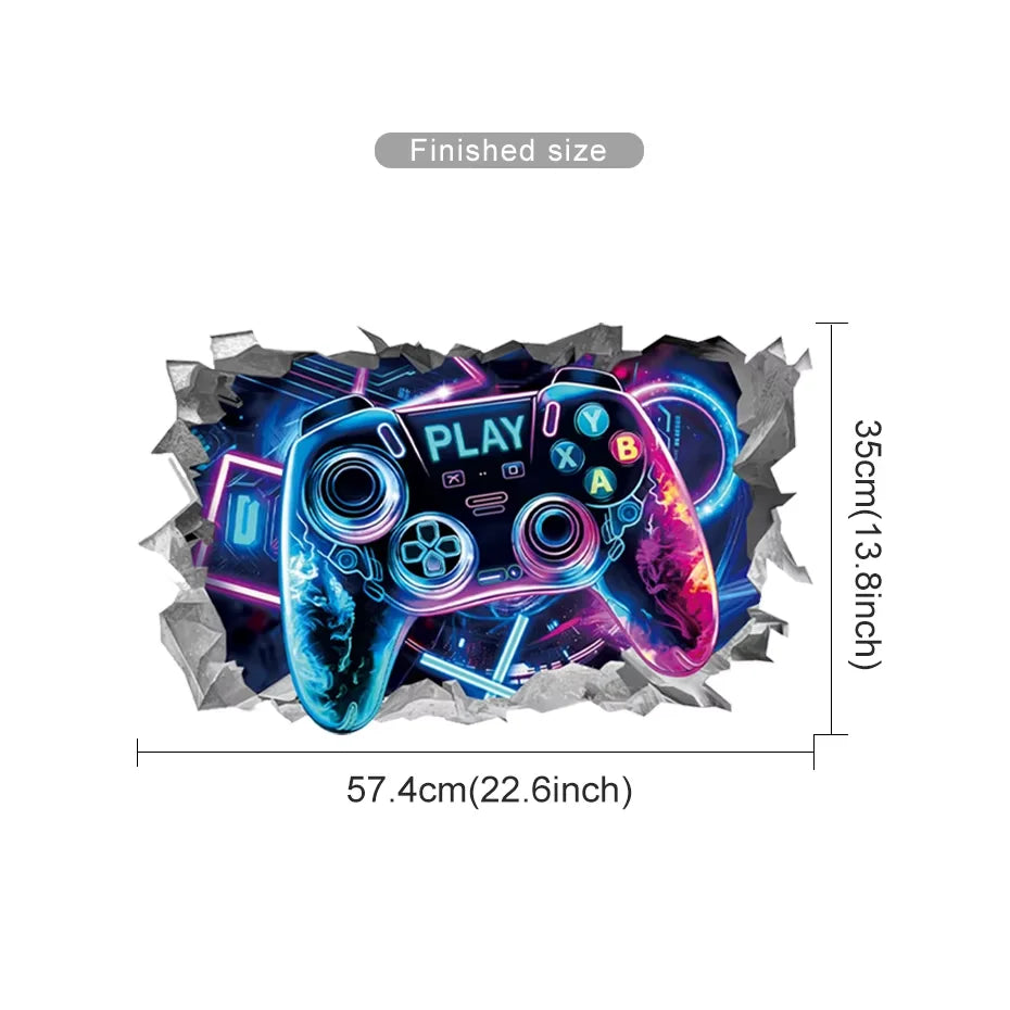 Graffiti Videospiel Joystick Wandtattoo Spielzimmer Gaming Zone Xbox Gamer Wandaufkleber Schlafzimmer Vinyl Home Decor