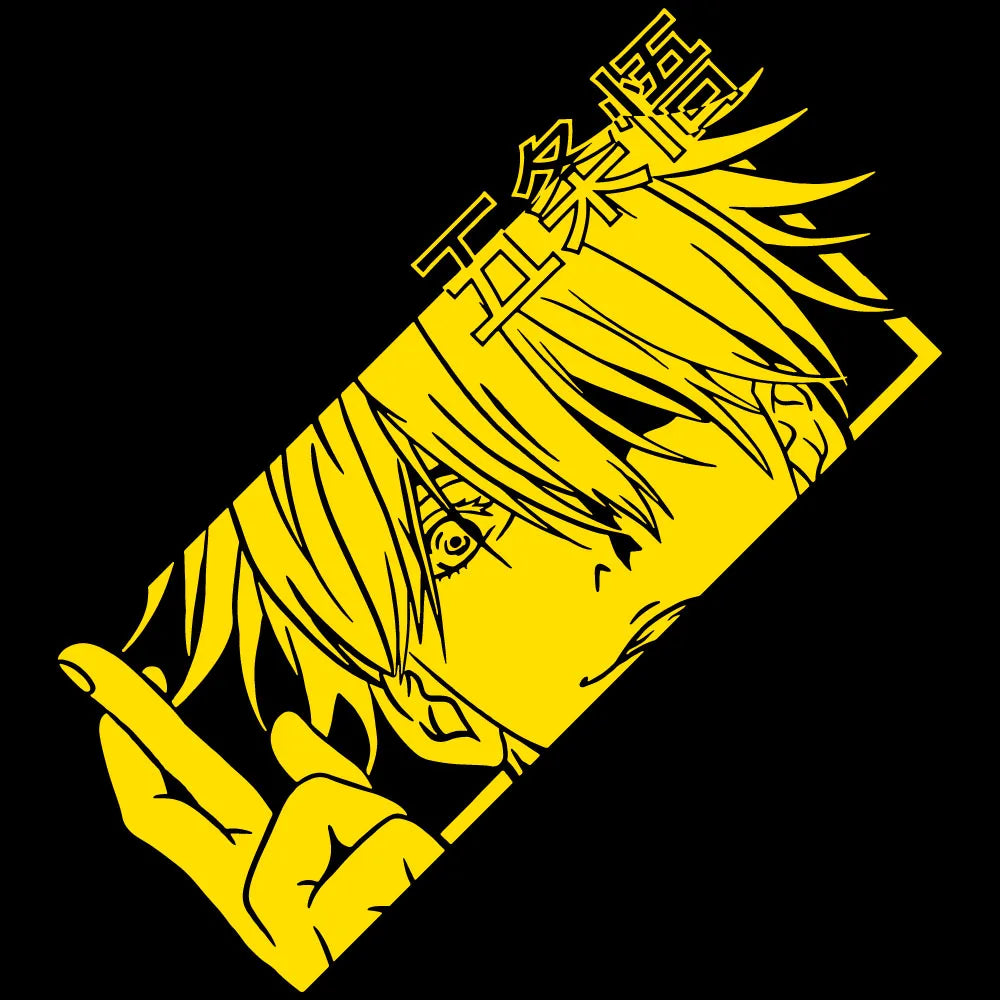 JJK Gojou Vinyl-Aufkleber, japanischer Anime-Autoaufkleber für Autofenster, Heckscheibe, Zubehör, Dekoration, holografische Aufkleber