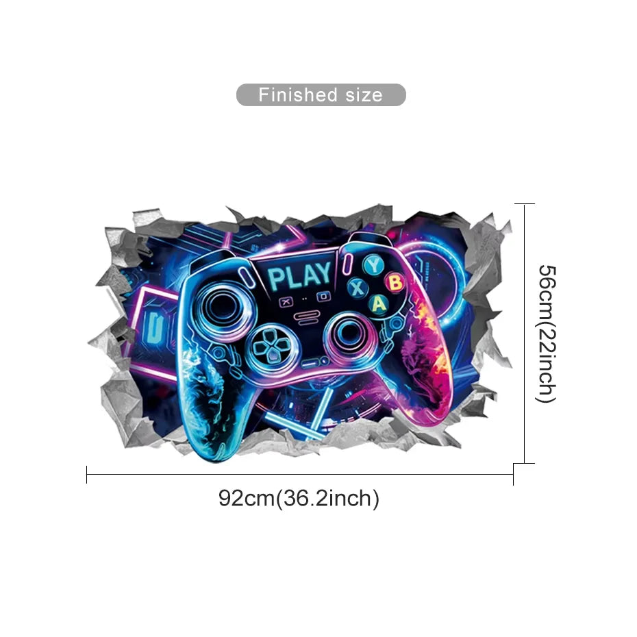 Graffiti Videospiel Joystick Wandtattoo Spielzimmer Gaming Zone Xbox Gamer Wandaufkleber Schlafzimmer Vinyl Home Decor
