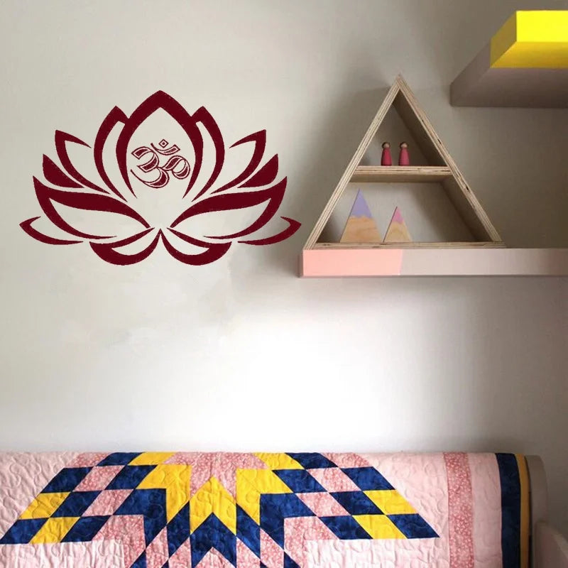 Yoga Lotus Flower OM Aufkleber Vinyl Wandaufkleber