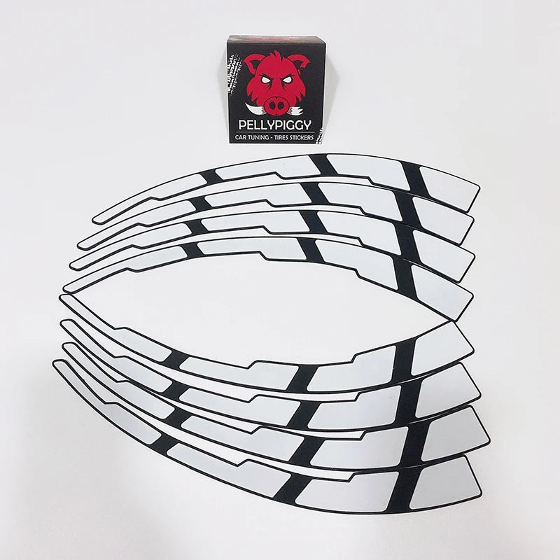 8 teile/los Auto Reifen Dekor Aufkleber Auto Tuning Universal 3D Permanent PVC Verbunden Aufkleber