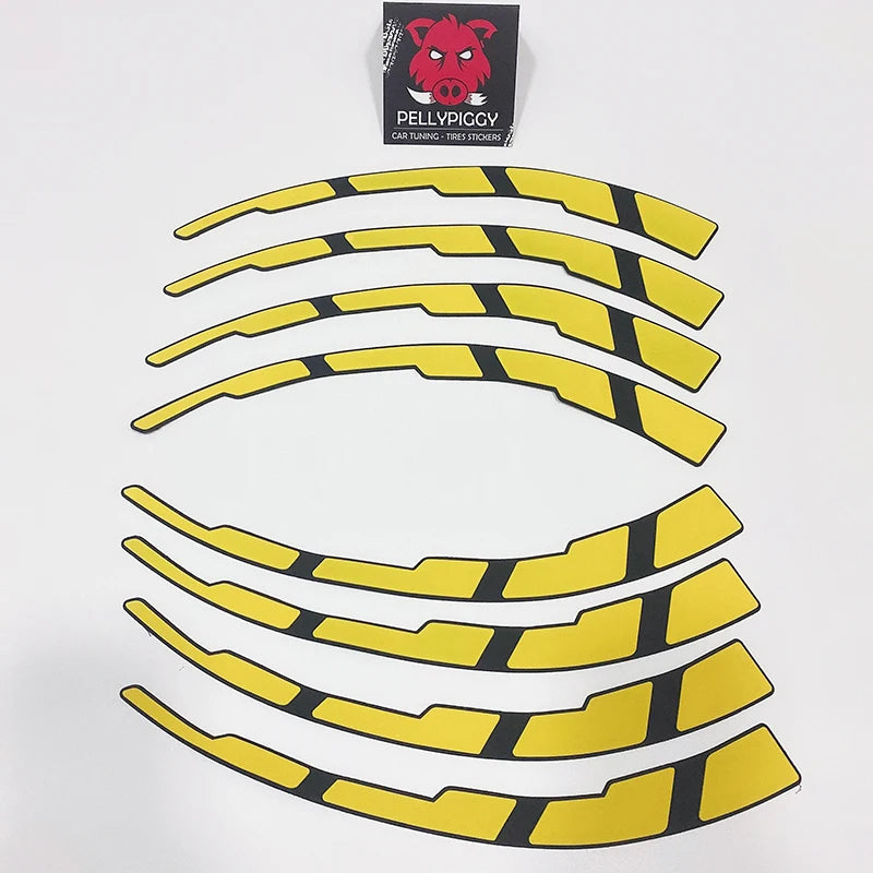 8 teile/los Auto Reifen Dekor Aufkleber Auto Tuning Universal 3D Permanent PVC Verbunden Aufkleber