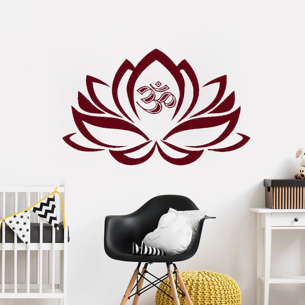 Yoga Lotus Flower OM Aufkleber Vinyl Wandaufkleber