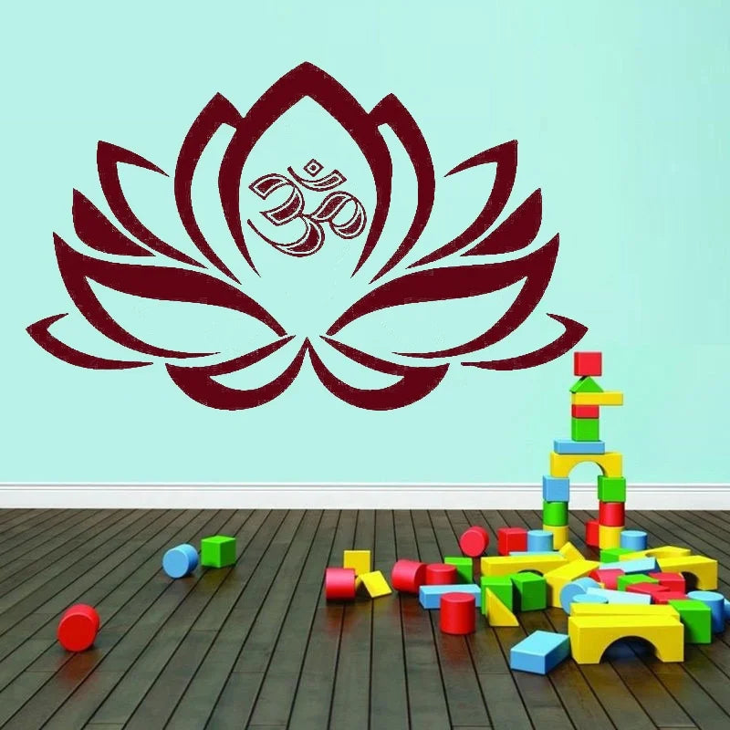 Yoga Lotus Flower OM Aufkleber Vinyl Wandaufkleber
