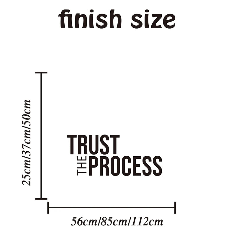 Trust The Process“-Wandaufkleber, Fitnessstudio, Büro, Klassenzimmer, vertrauensinspirierendes motivierendes Zitat