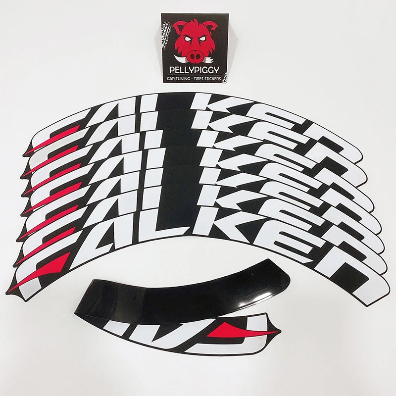 8 teile/los Auto Reifen Dekor Aufkleber Auto Tuning Universal 3D Permanent PVC Verbunden Aufkleber