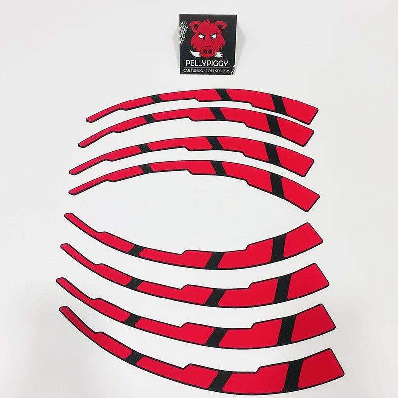 8 teile/los Auto Reifen Dekor Aufkleber Auto Tuning Universal 3D Permanent PVC Verbunden Aufkleber