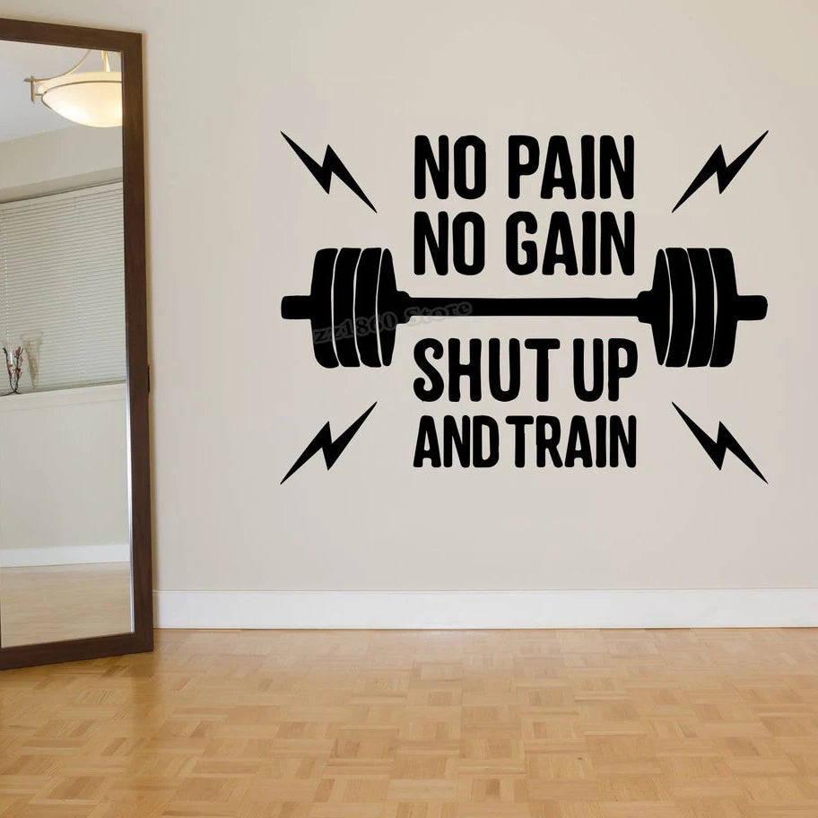 Gym Zitat Wand Aufkleber No Pain No Gain Gym Fitness Workout Sport Motivations Begriff Wand Aufkleber Gym Decor Vinyl Aufkleber wandbild B640