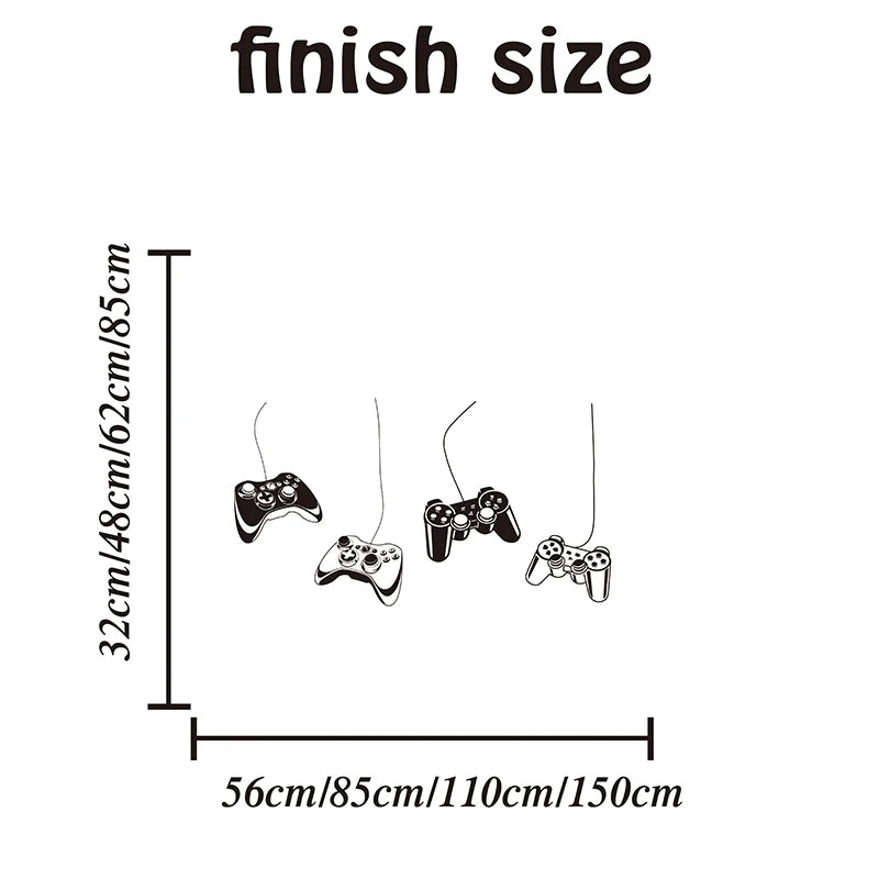 Großer Hang Game Controller Wandaufkleber Spielzimmer Kinderzimmer Video Gaming Zone Gamer Xbox Ps Wandtattoo Kinderzimmer Vinyl Home Decor