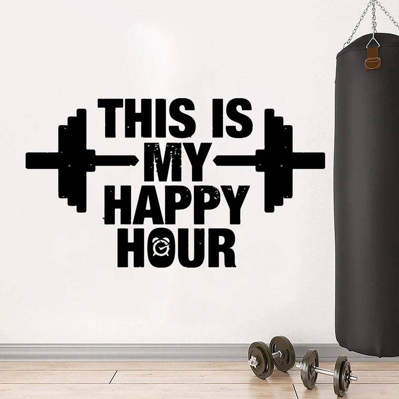 This Is My Happy Hour“-Fitnessstudio-Zitate, Wandaufkleber, Vinyl-Dekoration, Zimmer-Fitness