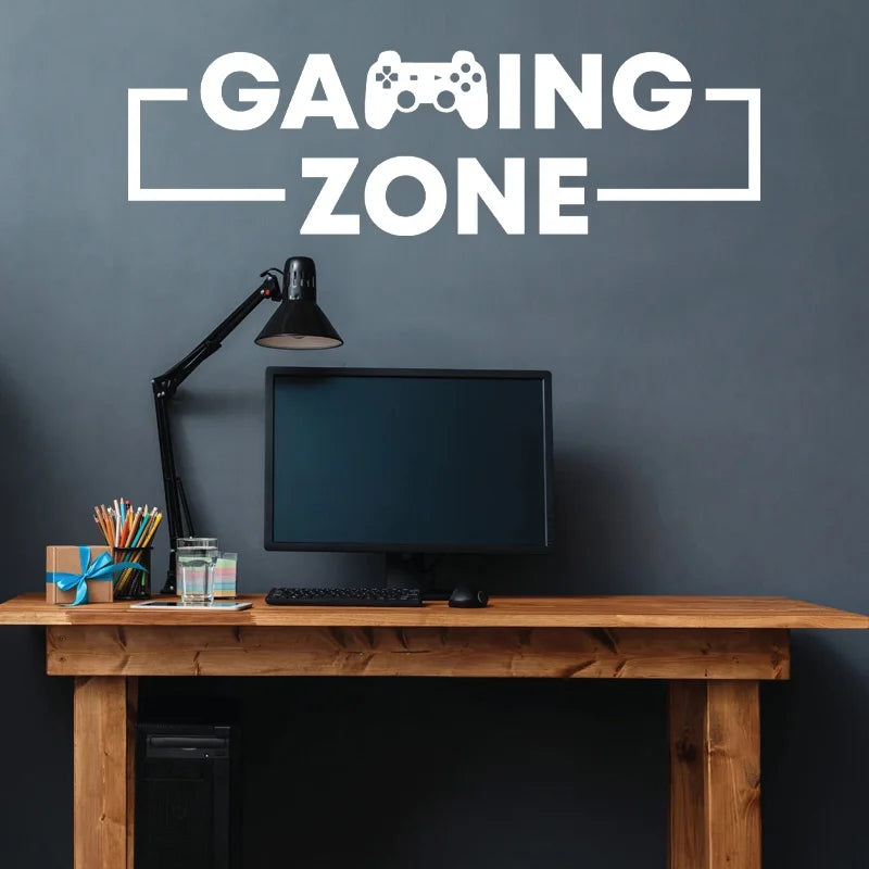 Gaming Zone Videospiel Wandtattoo Gaming Zimmer Vinyl Home Decor Aufkleber Playstation Controller Aufkleber Geschenk für Gamer Wandbild AB27