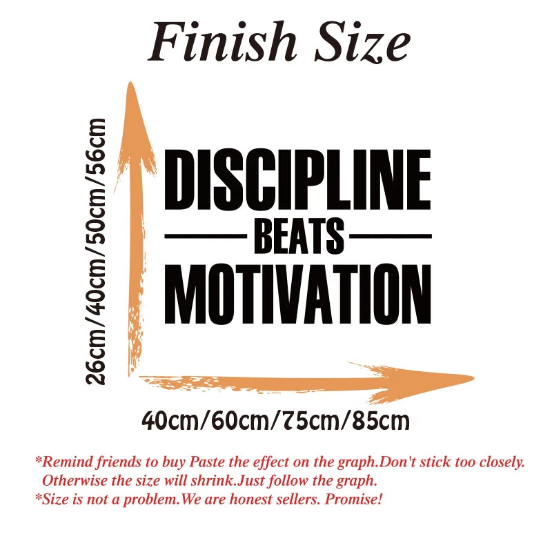 Große Disziplin Beats Motivation Fitness Gym Wandaufkleber
