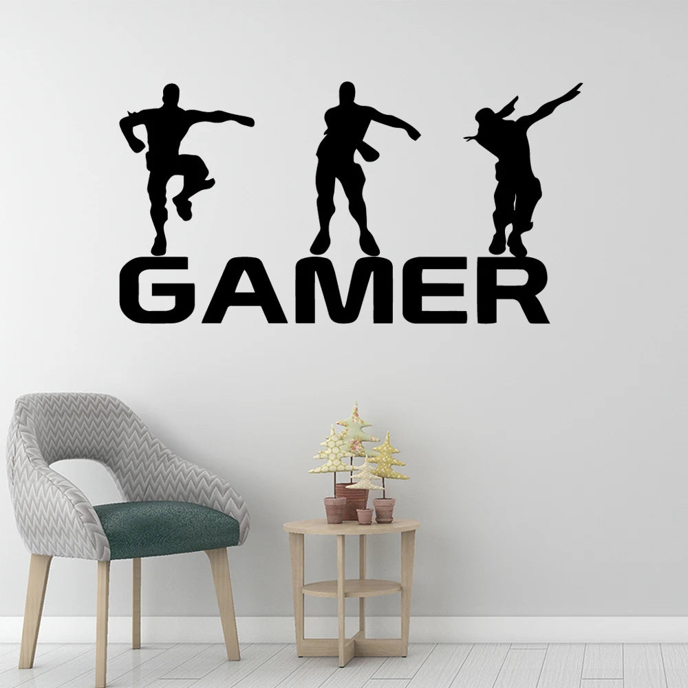 Erstellen Sie Gamer Wandaufkleber Vinyl Wandbild Tapete für Kinder Jungen Zimmer Dekoration Aufkleber Ps4 Gaming Poster Dekor Türaufkleber
