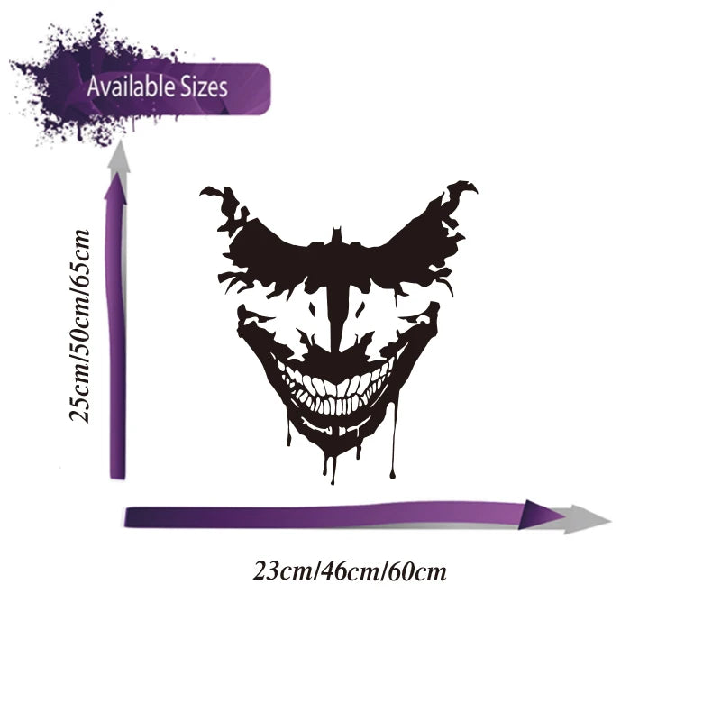 Cartoon Lachen Joker HAHAHA Auto Aufkleber Aufkleber für Windschutzscheibe Windschutzscheibe Stoßstange Haube Motorhaube Dekor