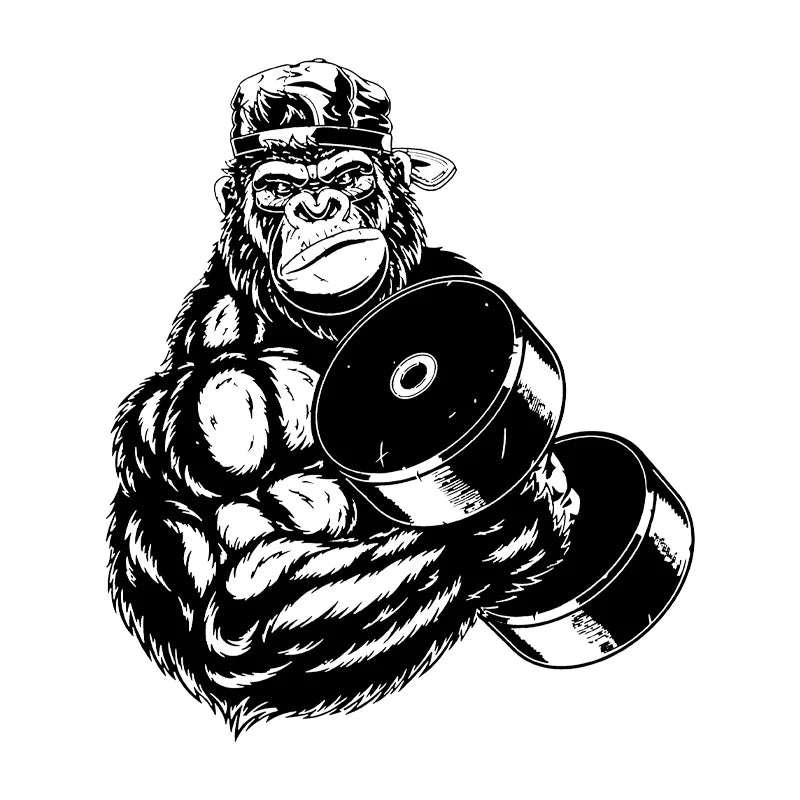 Gorilla Bodybuilder Gym Fitness Wandtattoos Zeigen Sie starke Festigkeit Aufkleber Vinyl Home Decor Innenarchitektur Wandbild abnehmbar 4663