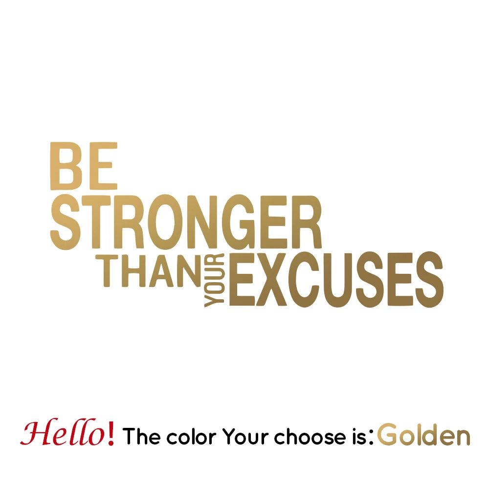 Wandaufkleber „Be Stronger Than Your Excuses“, Zitat für Fitnessstudio, Klassenzimmer, motivierend, inspirierend, Frase, Wandaufkleber, Fitness, Crossfit