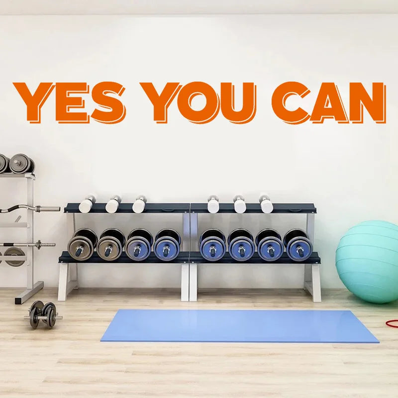 Ja Sie Können, gym Zitat Wand Aufkleber Vinyl Home Gym Decor Fitness Inspirierende Worte Radfahren Studio Decals Wandbild Tapete Z558