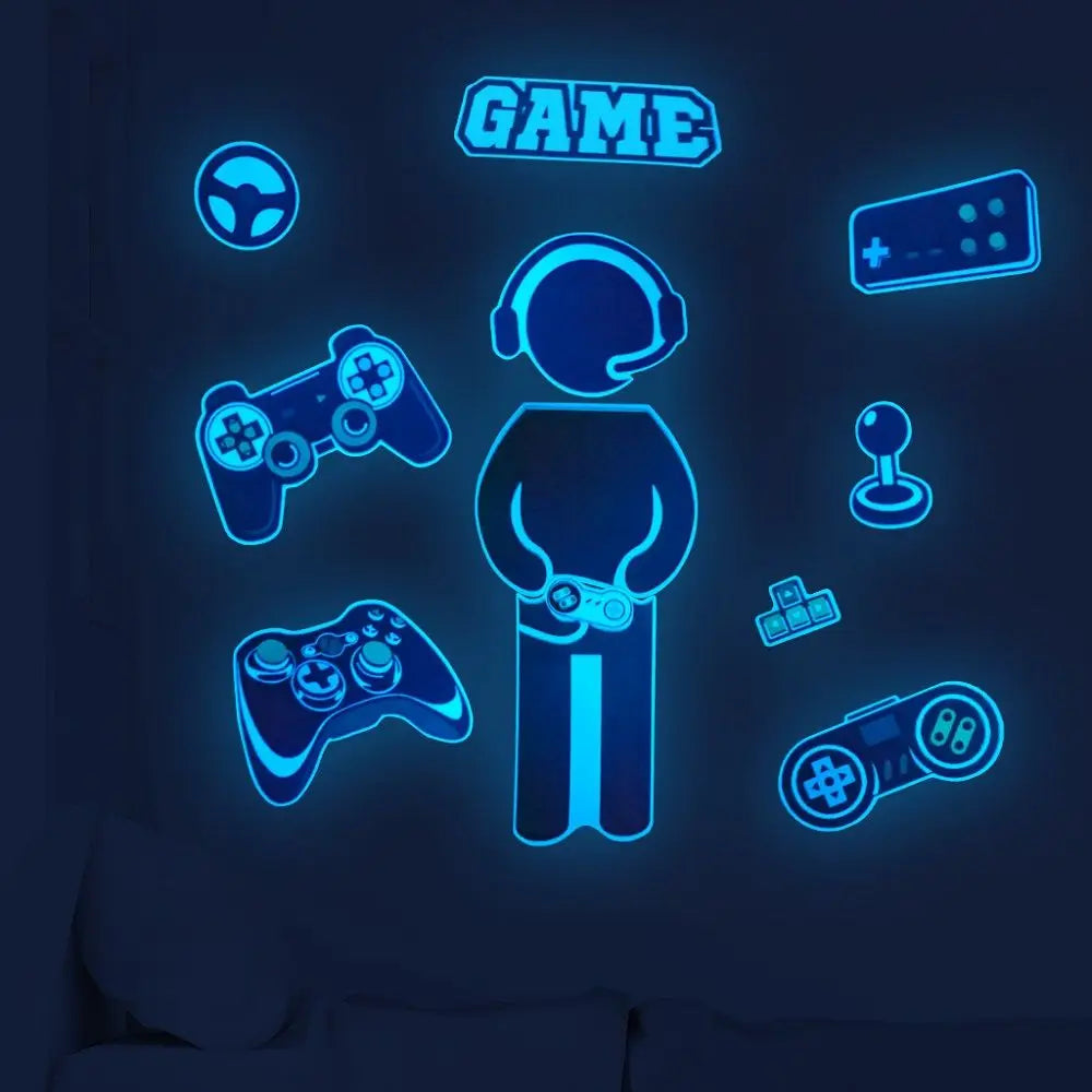 Cosmic Starry Sky Game Handle Gaming Zone Video Home Decor Leuchtender kreativer dekorativer, im Dunkeln leuchtender Wandaufkleber für das Wohnzimmer