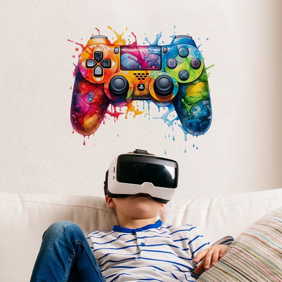 Graffiti Videospiel Joystick Wandtattoo Spielzimmer Gaming Zone Xbox Gamer Wandaufkleber Schlafzimmer Vinyl Home Decor