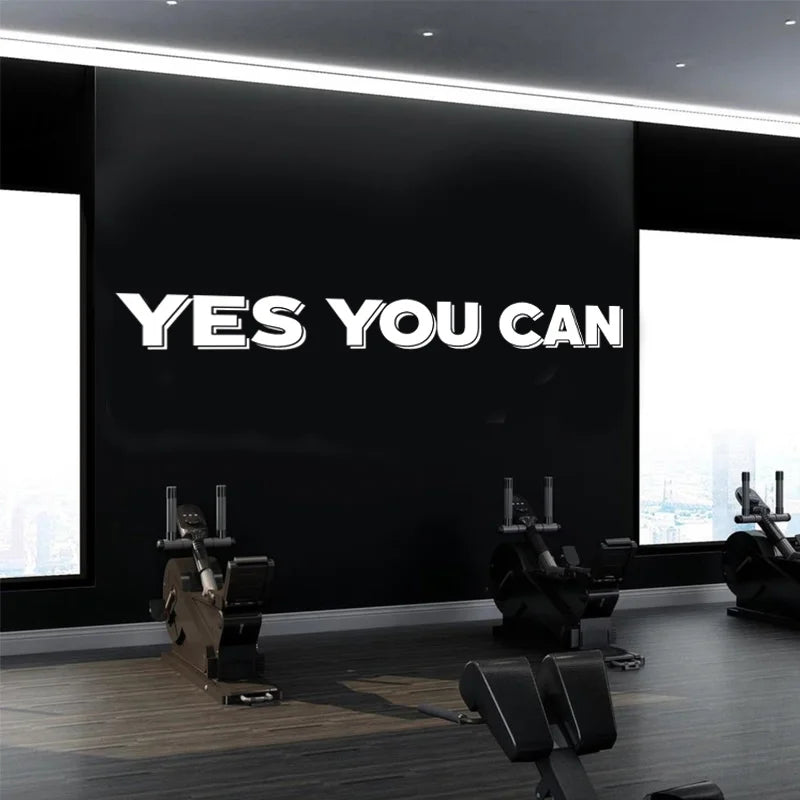Ja Sie Können, gym Zitat Wand Aufkleber Vinyl Home Gym Decor Fitness Inspirierende Worte Radfahren Studio Decals Wandbild Tapete Z558