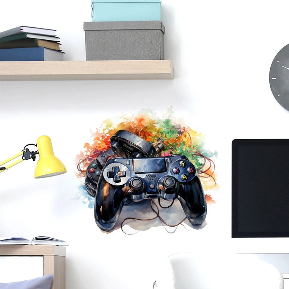 Graffiti Videospiel Joystick Wandtattoo Spielzimmer Gaming Zone Xbox Gamer Wandaufkleber Schlafzimmer Vinyl Home Decor