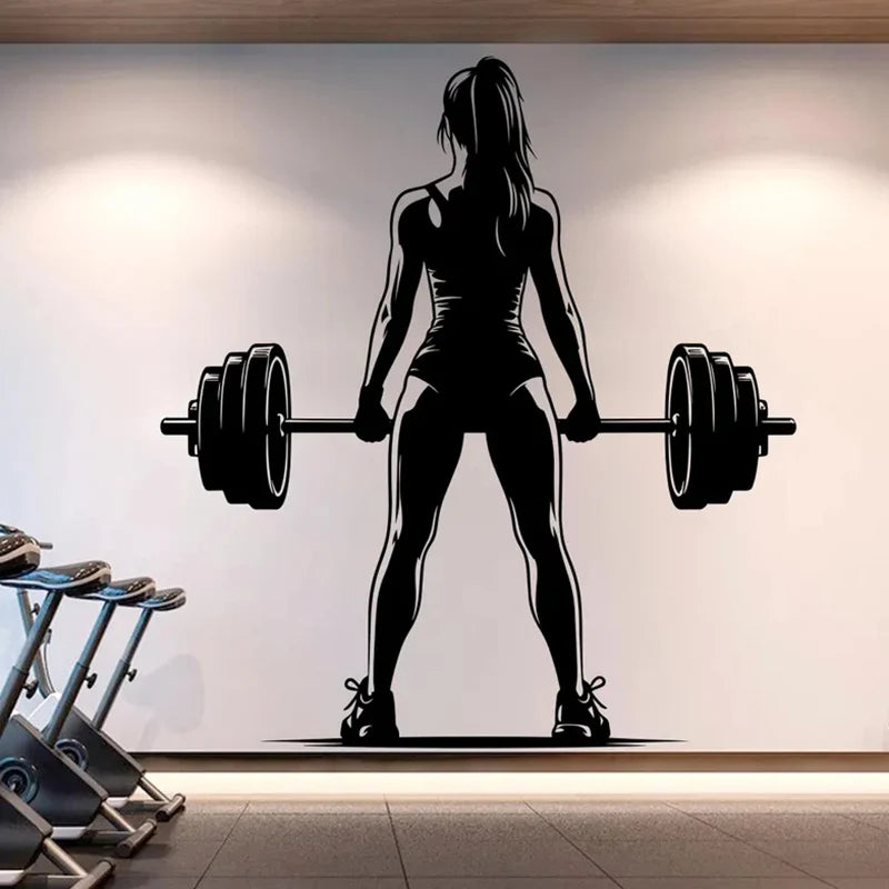 Gym Wandtattoo Girl Power Fitness Dekor Vinyl Workout Gym Wandaufkleber Schlafzimmer Gym Workout Mädchen Motivation Crossfit Aufkleber S302