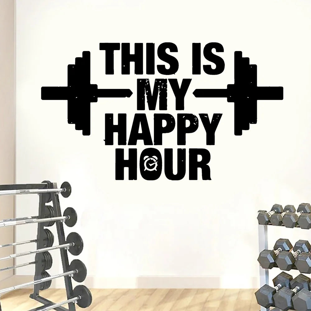This Is My Happy Hour“-Fitnessstudio-Zitate, Wandaufkleber, Vinyl-Dekoration, Zimmer-Fitness