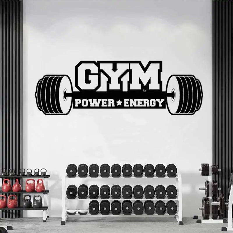 Sport Motivation Gym Kraft Energie Fitness Bodybuilding Wand Abziehbilder Home Gym Fitness Club Türen Und Fenster Dekoration S25