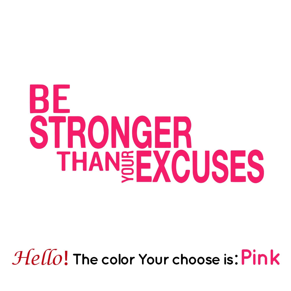 Wandaufkleber „Be Stronger Than Your Excuses“, Zitat für Fitnessstudio, Klassenzimmer, motivierend, inspirierend, Frase, Wandaufkleber, Fitness, Crossfit