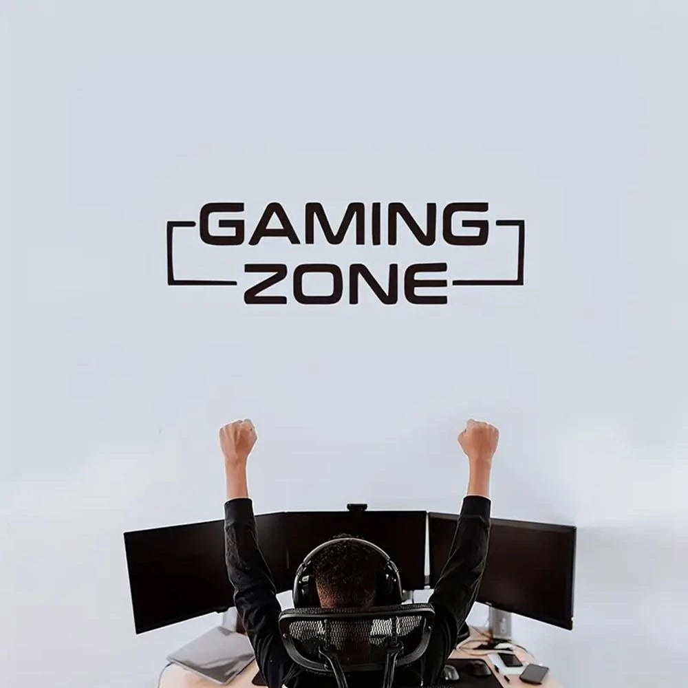 1 Stück schönes Gaming-Zonenmuster, wasserdichter Wandaufkleber, PVC-Wandkunst-Aufkleber, moderne Mode-Wandaufkleber für Spielzimmer und Schlafzimmer