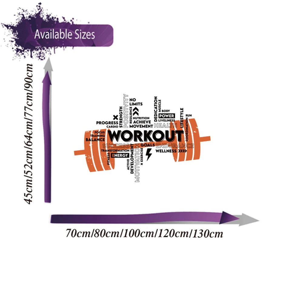 Großer Wandaufkleber für Fitnessstudio, Workout, Langhantel, Sport, Fitness, Crossfit, inspirierendes motivierendes Zitat, Bodybuilding-Dekor