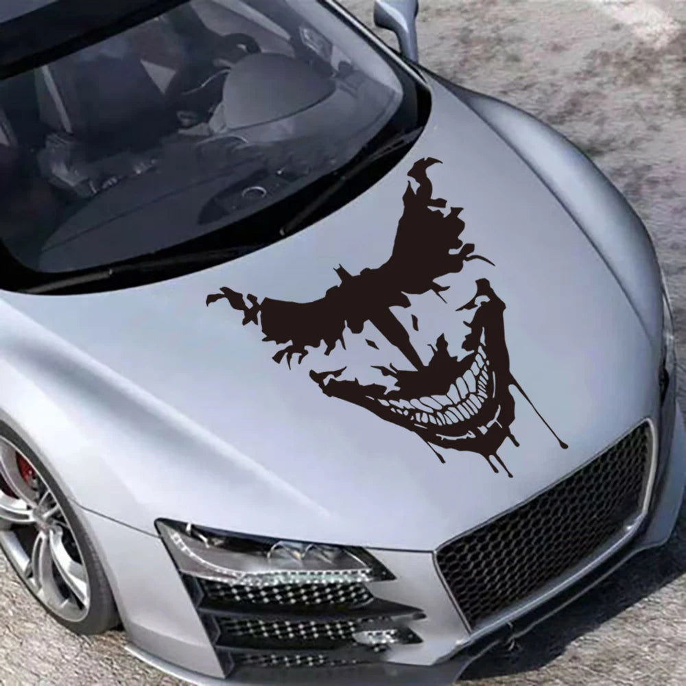 Cartoon Lachen Joker HAHAHA Auto Aufkleber Aufkleber für Windschutzscheibe Windschutzscheibe Stoßstange Haube Motorhaube Dekor