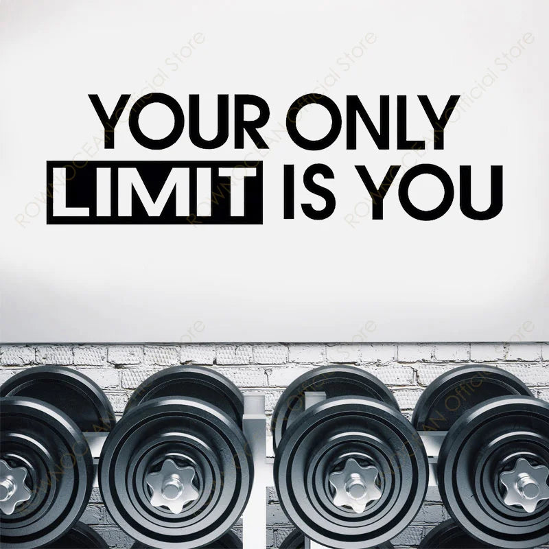 Ihre Einzige Grenze Ist Sie Zitate Gym Studio Decor Wand Aufkleber Home Gym Fitness Decals Motivations Training Tapete Wandmalereien 4890