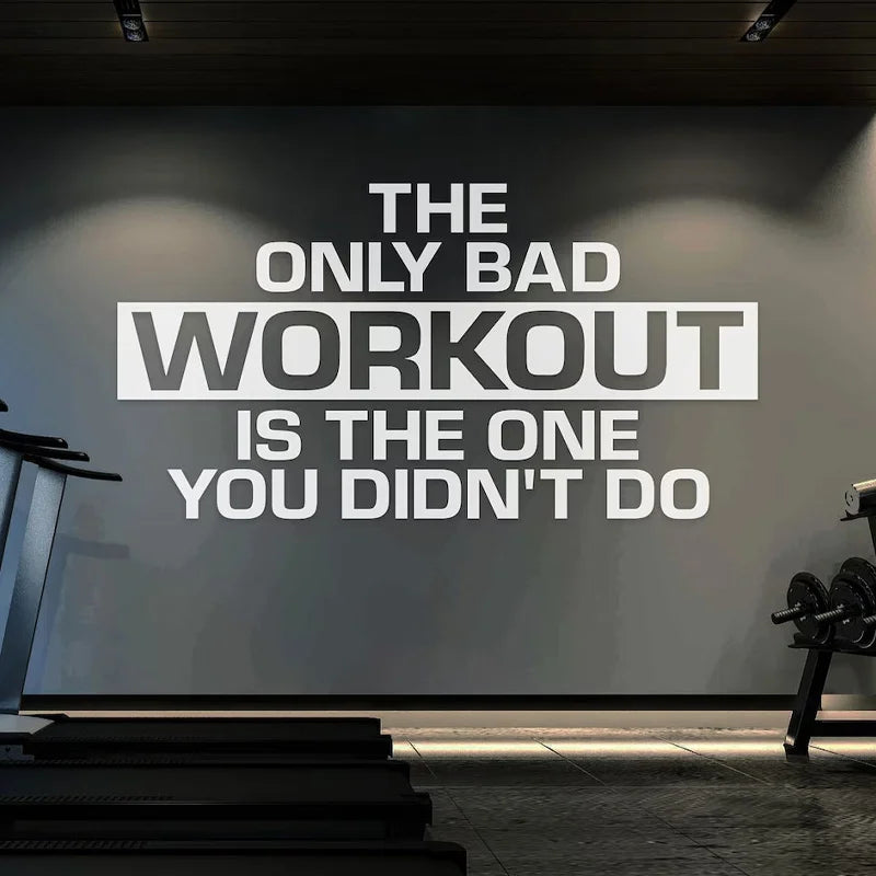 The Only Bad Workout Is The One Gym Zitate Wandaufkleber Vinyl Home Gym Motivation Fitness Center Soyunma Room Aufkleber Wandbild Q056