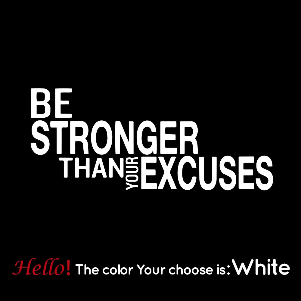 Wandaufkleber „Be Stronger Than Your Excuses“, Zitat für Fitnessstudio, Klassenzimmer, motivierend, inspirierend, Frase, Wandaufkleber, Fitness, Crossfit