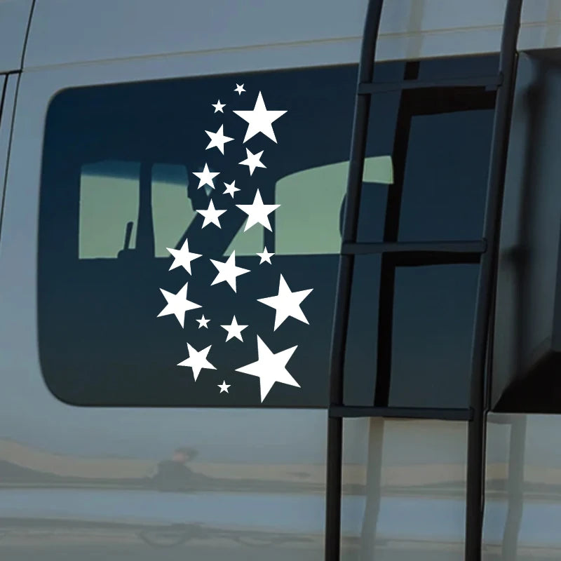 Reflektierender Autoaufkleber mit fünfzackigem Stern, kreativer Vinyl-Aufkleber für Laptop, Motorrad, wasserdicht und langlebig