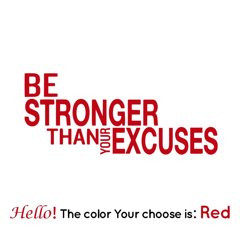 Wandaufkleber „Be Stronger Than Your Excuses“, Zitat für Fitnessstudio, Klassenzimmer, motivierend, inspirierend, Frase, Wandaufkleber, Fitness, Crossfit