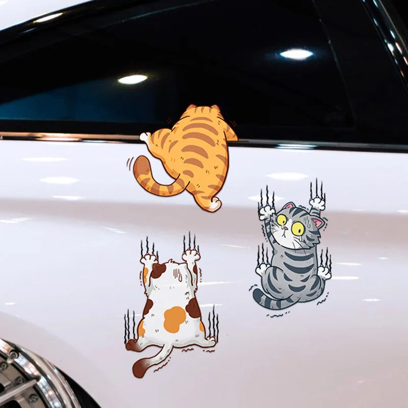 3 stücke Lustige Haustier Katze Auto Aufkleber Klettern Katzen Tier Styling Aufklebe