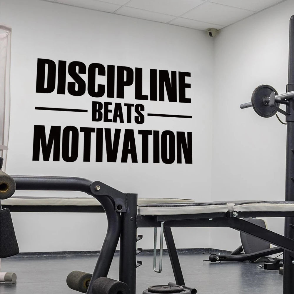 Große Disziplin Beats Motivation Fitness Gym Wandaufkleber