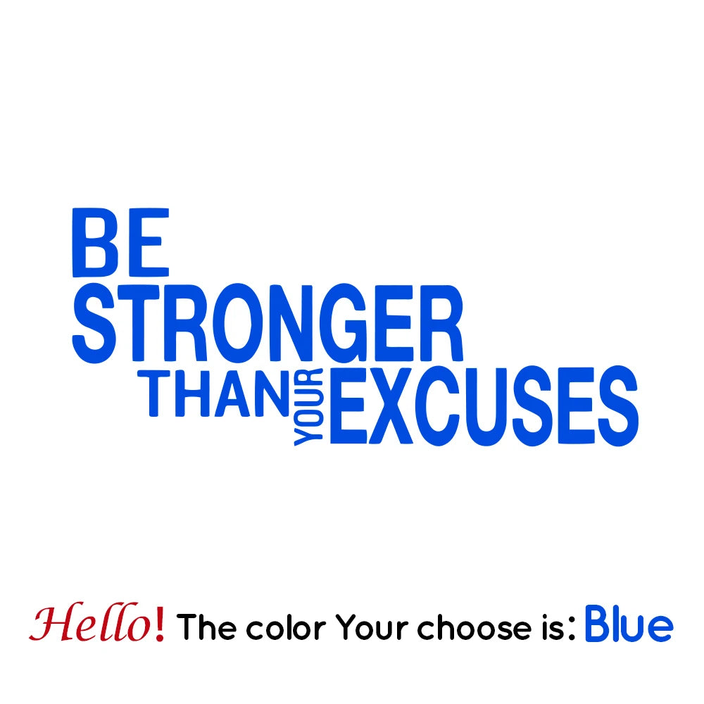 Wandaufkleber „Be Stronger Than Your Excuses“, Zitat für Fitnessstudio, Klassenzimmer, motivierend, inspirierend, Frase, Wandaufkleber, Fitness, Crossfit