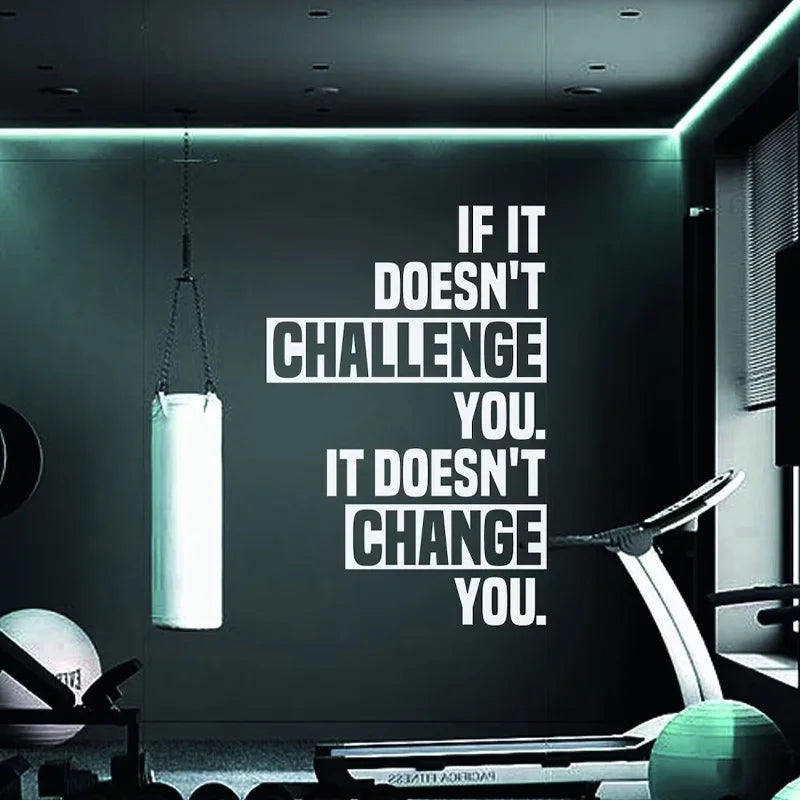 Wenn es Sie nicht heraus fordert, zitiert Fitness studio Wanda uf kleber Vinyl Home Gym Dekor Trainings raum Fitness studio Aufkleber abnehmbares Wandbild q054