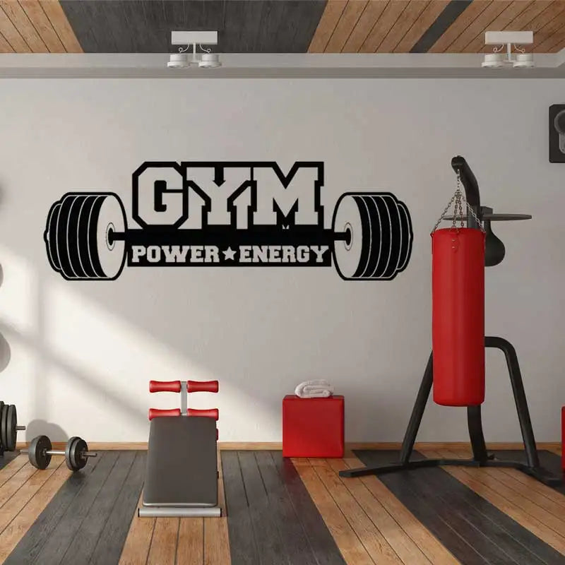Sport Motivation Gym Kraft Energie Fitness Bodybuilding Wand Abziehbilder Home Gym Fitness Club Türen Und Fenster Dekoration S25