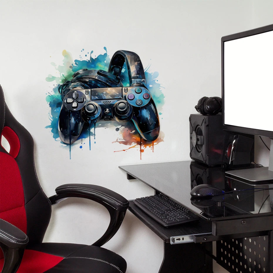 Graffiti Videospiel Joystick Wandtattoo Spielzimmer Gaming Zone Xbox Gamer Wandaufkleber Schlafzimmer Vinyl Home Decor