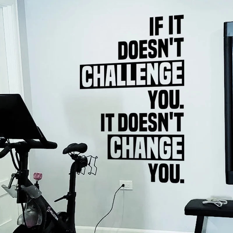 Wenn es Sie nicht heraus fordert, zitiert Fitness studio Wanda uf kleber Vinyl Home Gym Dekor Trainings raum Fitness studio Aufkleber abnehmbares Wandbild q054