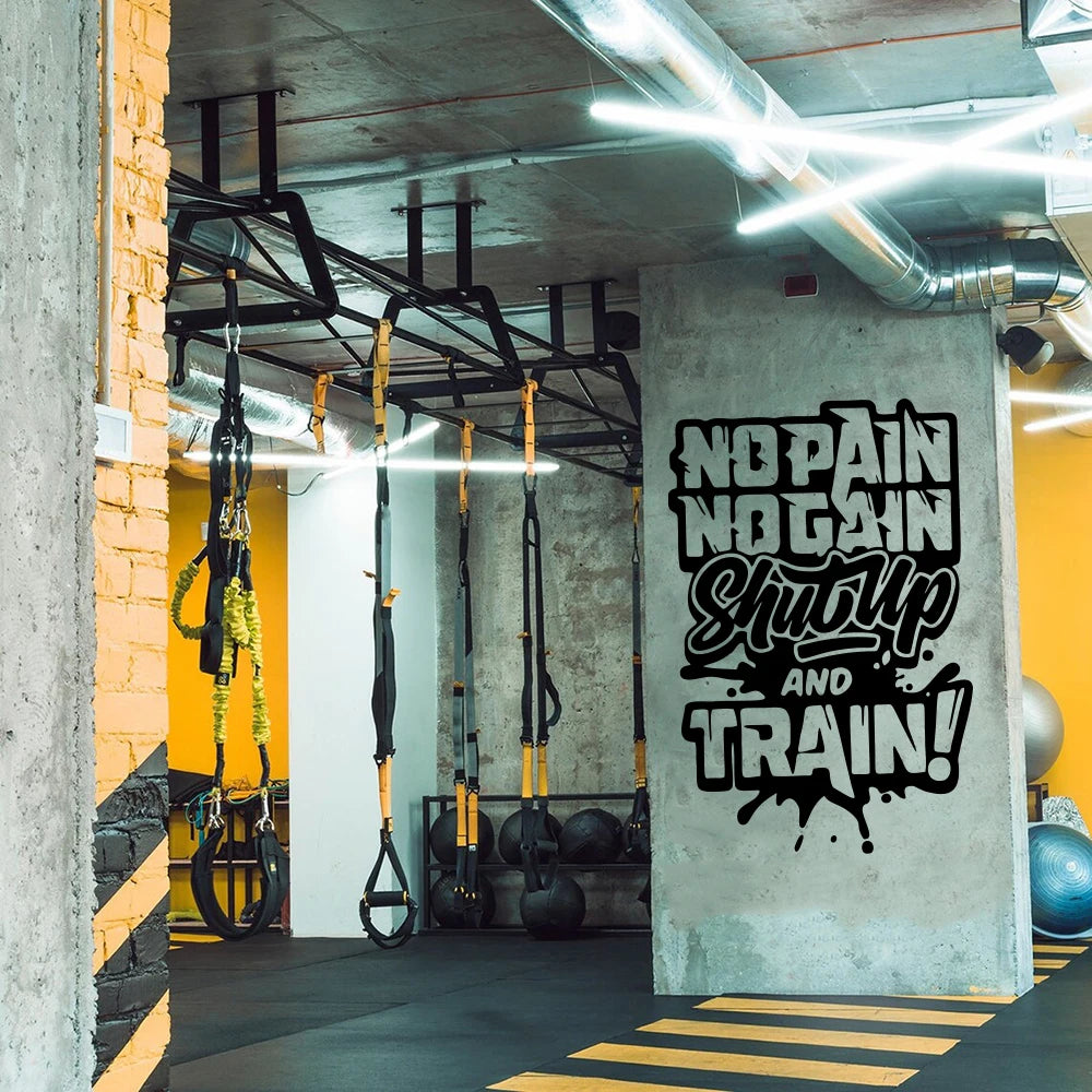 Groß, No Pain No Gain Gym Wandaufkleber, Aufkleber, Sport, Fitness, Crossfit, Bodybuilding, Zug, inspirierendes, motivierendes Zitat