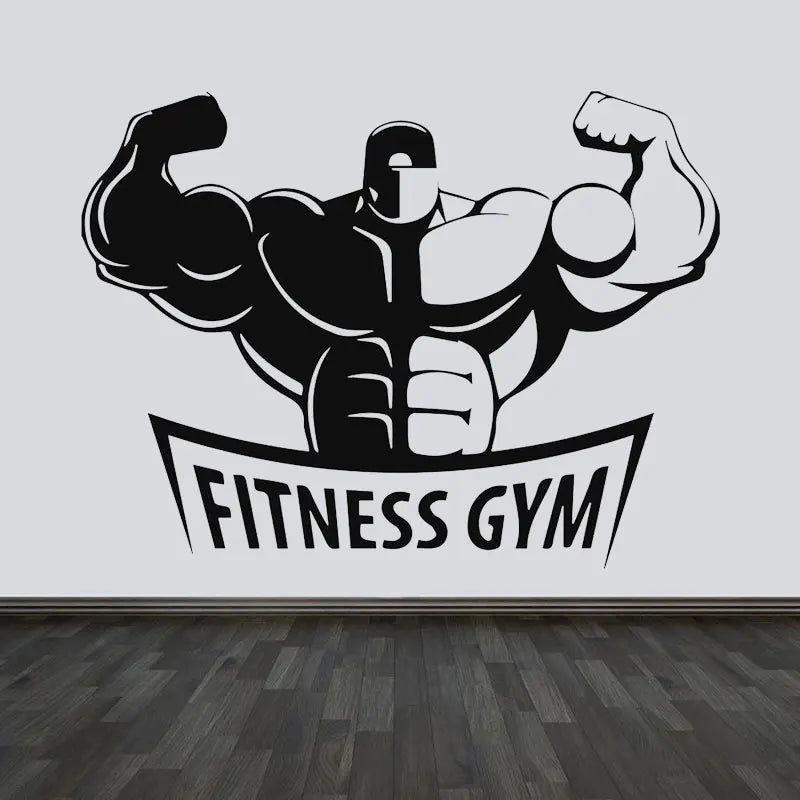 Bodybuilder Gym Zeichen Fitness Club Coach Sport Muskeln Wand Aufkleber Vinyl Home Decor Decals Interieur Kunst Wandbild Tapete S009