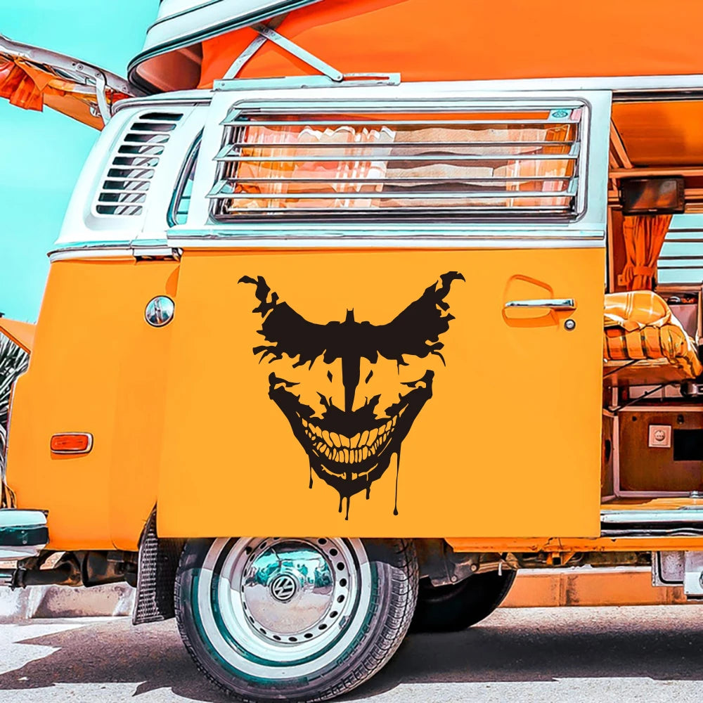 Cartoon Lachen Joker HAHAHA Auto Aufkleber Aufkleber für Windschutzscheibe Windschutzscheibe Stoßstange Haube Motorhaube Dekor