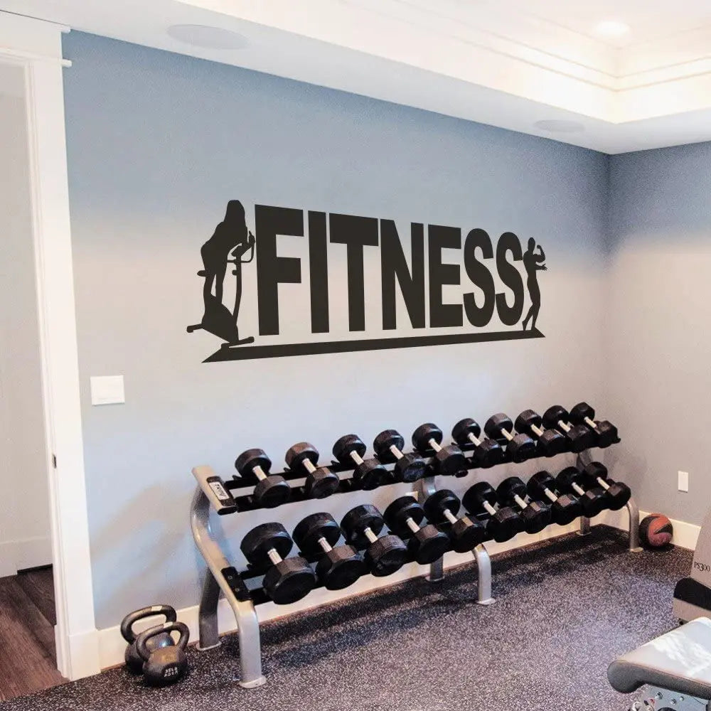 Moderne Fitness Club Gym Muskel Wandaufkleber Sport Bodybuilding Crossfit Langhantel Wandtattoo Vinyl Shop Dekor