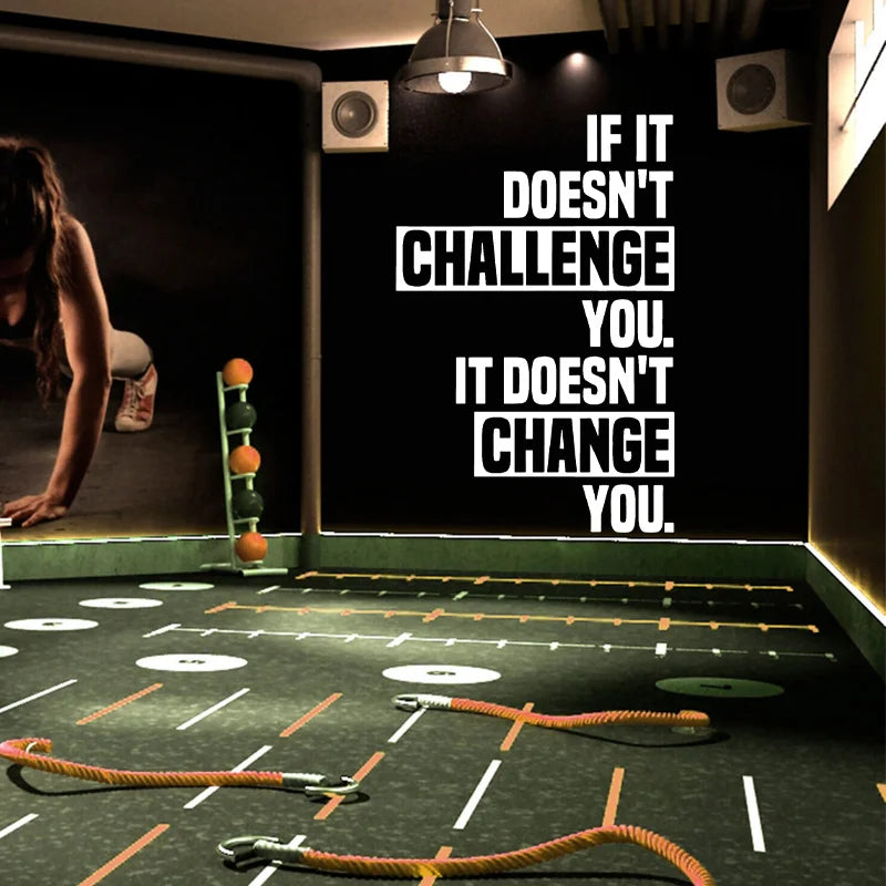 Wenn es Sie nicht heraus fordert, zitiert Fitness studio Wanda uf kleber Vinyl Home Gym Dekor Trainings raum Fitness studio Aufkleber abnehmbares Wandbild q054