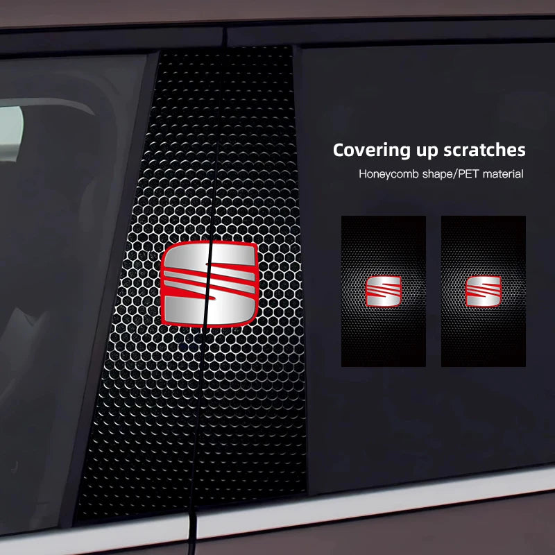 2Pcs Auto B-säule Aufkleber Tür Mitte Säule Anti-Scratch Aufkleber Für Seat Cupra FR Leon Ibiza Mk3 5F 6J Ateca Sportcoup Exeo